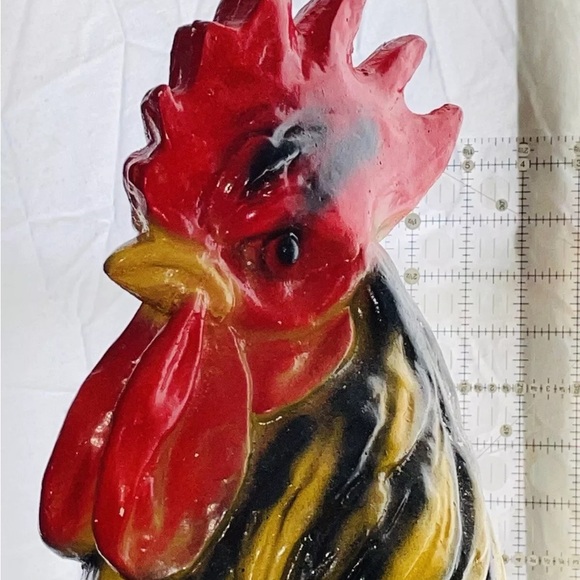 Vintage Chalkware HUGE ROOSTER STATUE 28” very nice! RARE - Picture 3 of 12